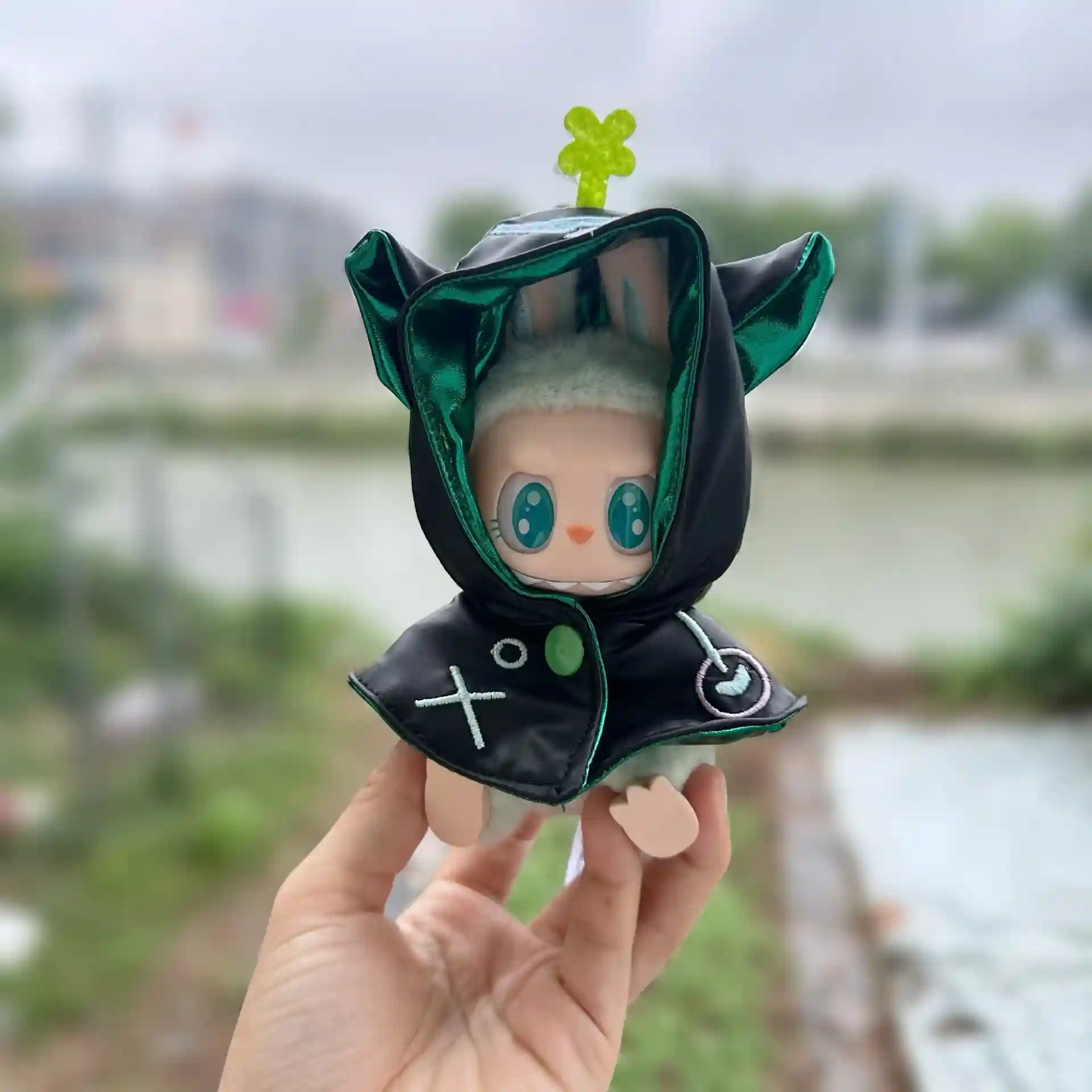 labubu doll hooded cloak outfit 15cm 17cm v1 v2 v3
