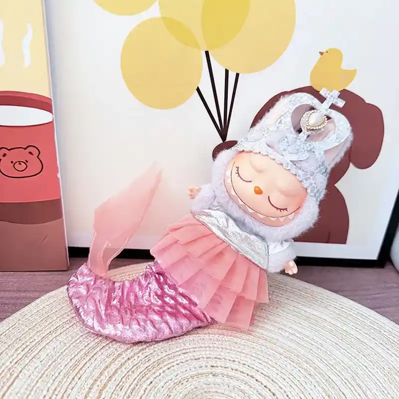 labubu doll mermaid tail outfit 15 17cm plush cotton dress