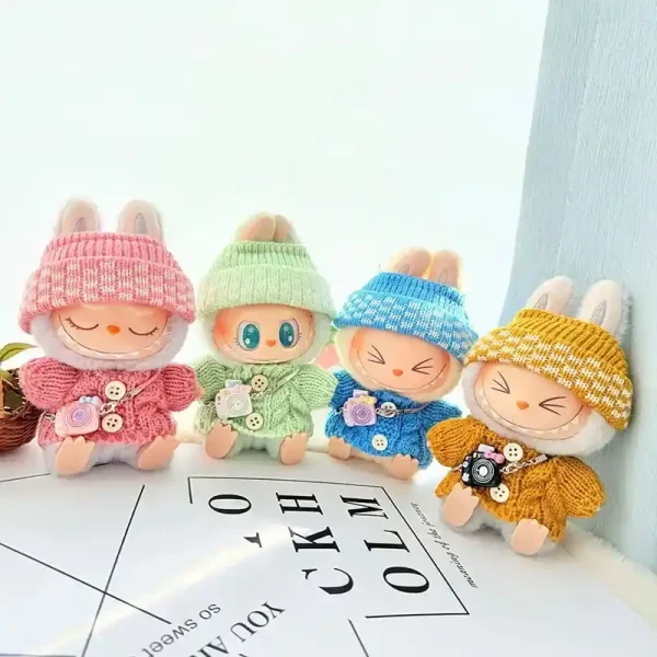 labubu doll outfit perfect fit knitted sweater and hat set