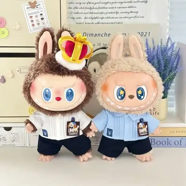 labubu doll outfit set charming embroidered puppy patch detail