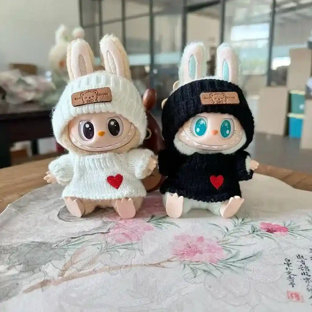 labubu doll outfit soft yarn like material sweater hat