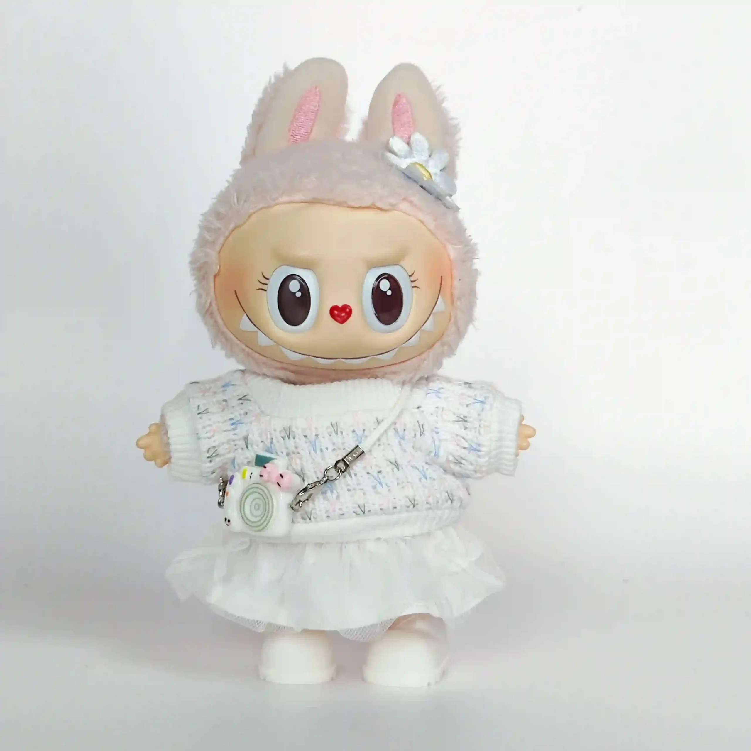 labubu doll outfit with knit sweater and tulle tutu scaled
