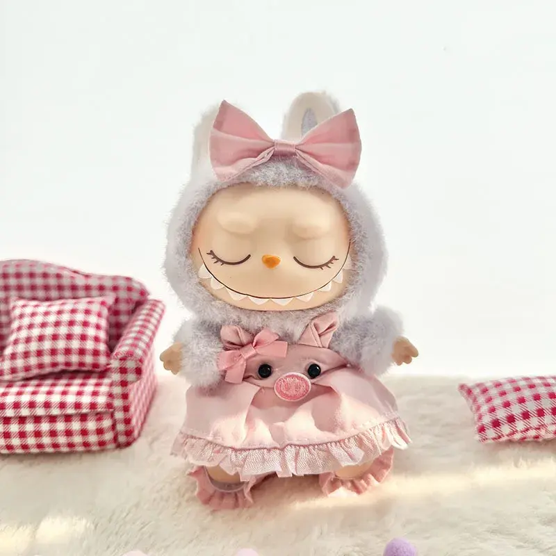 labubu doll pink bunny dress outfit first generation