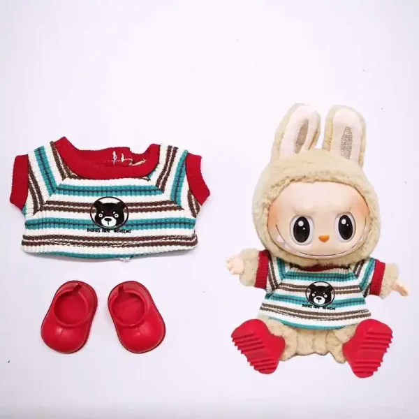 labubu doll red overalls outfit set perfect for playtime