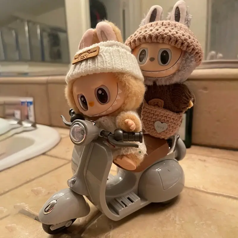 labubu doll scooter outfit set pastel colors miniature scooter