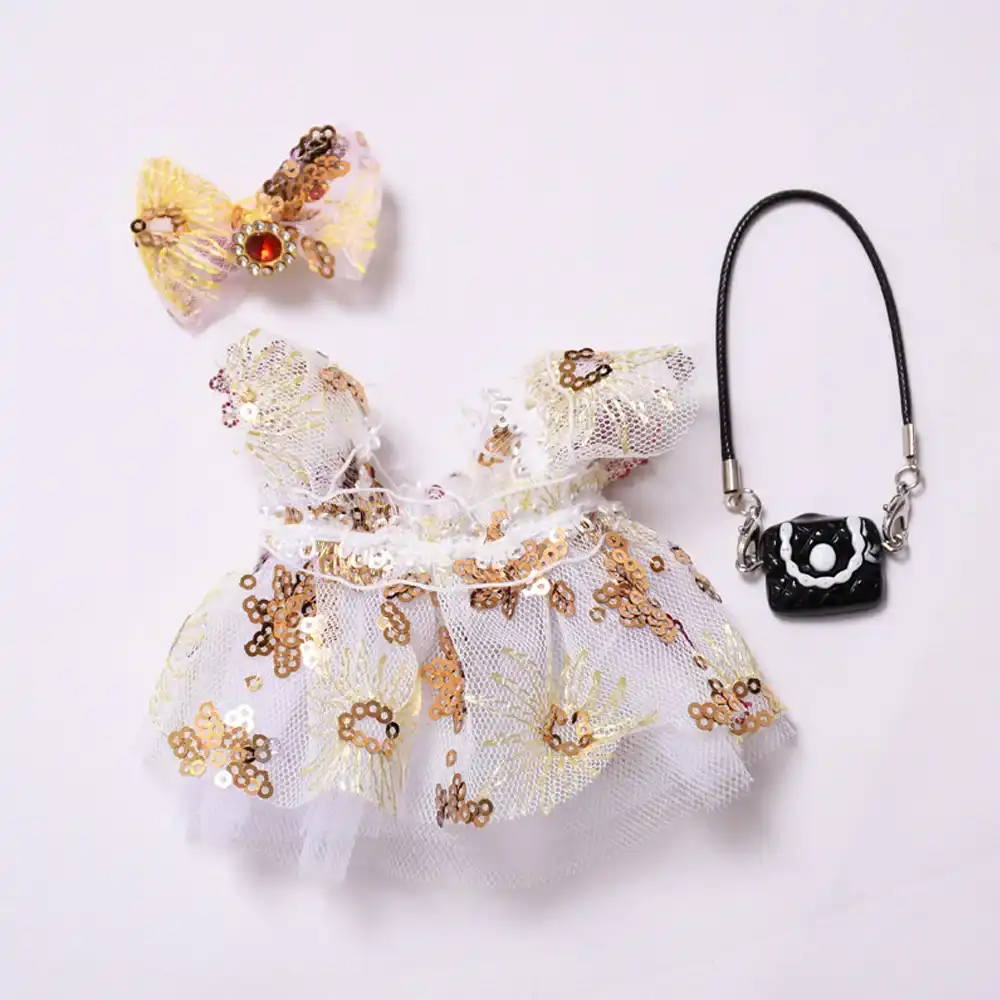 labubu doll sequined dress outfit 15 17cm dolls
