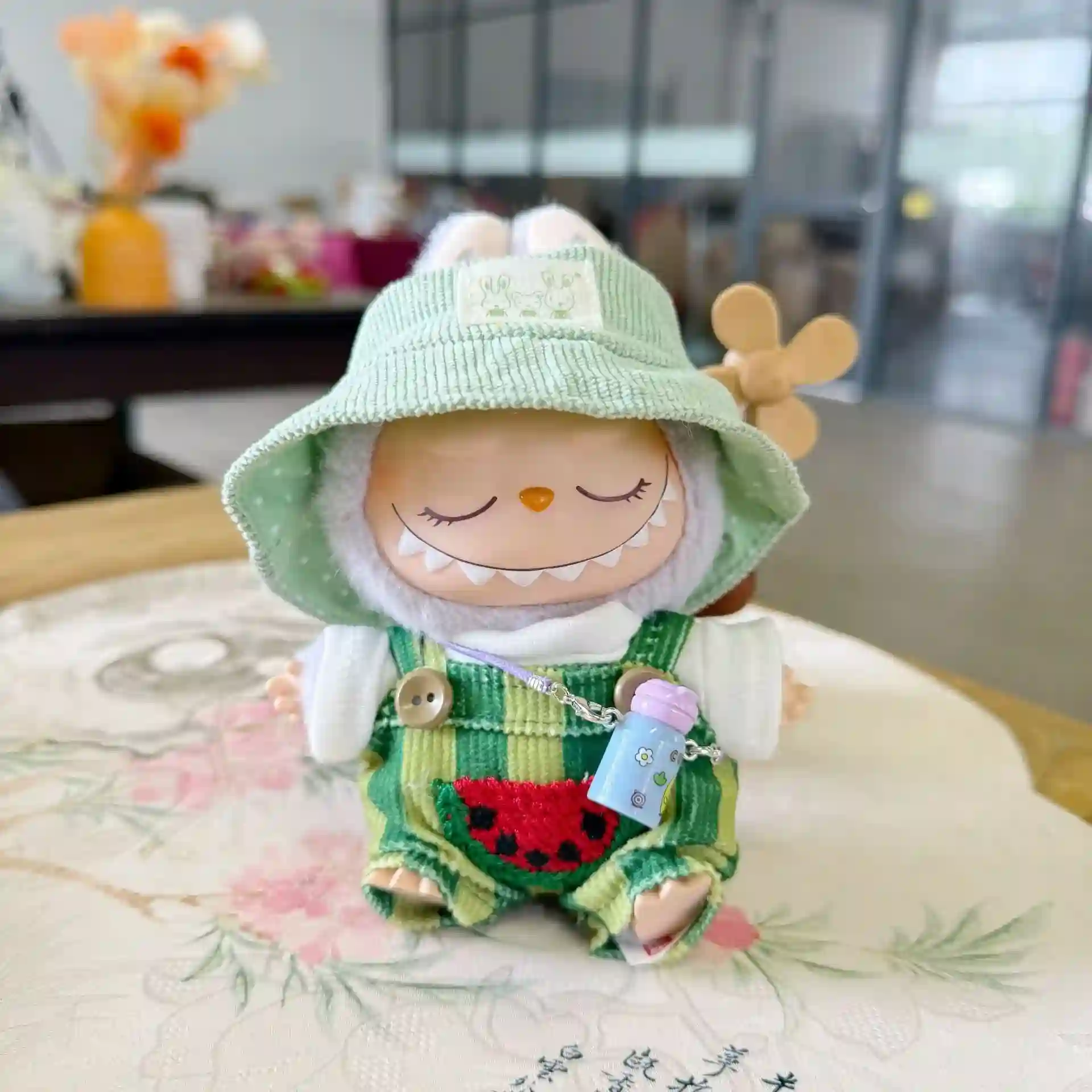 labubu doll summer clothes set pale mint green