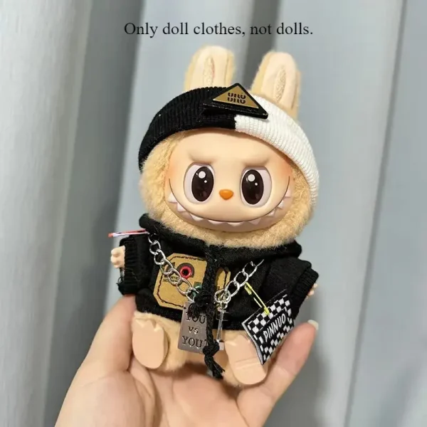 labubu doll v1 v2 compatible hoodie outfit and accessories
