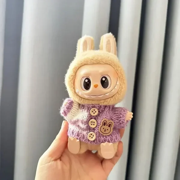 labubu doll wearing knit sweater outfit photo