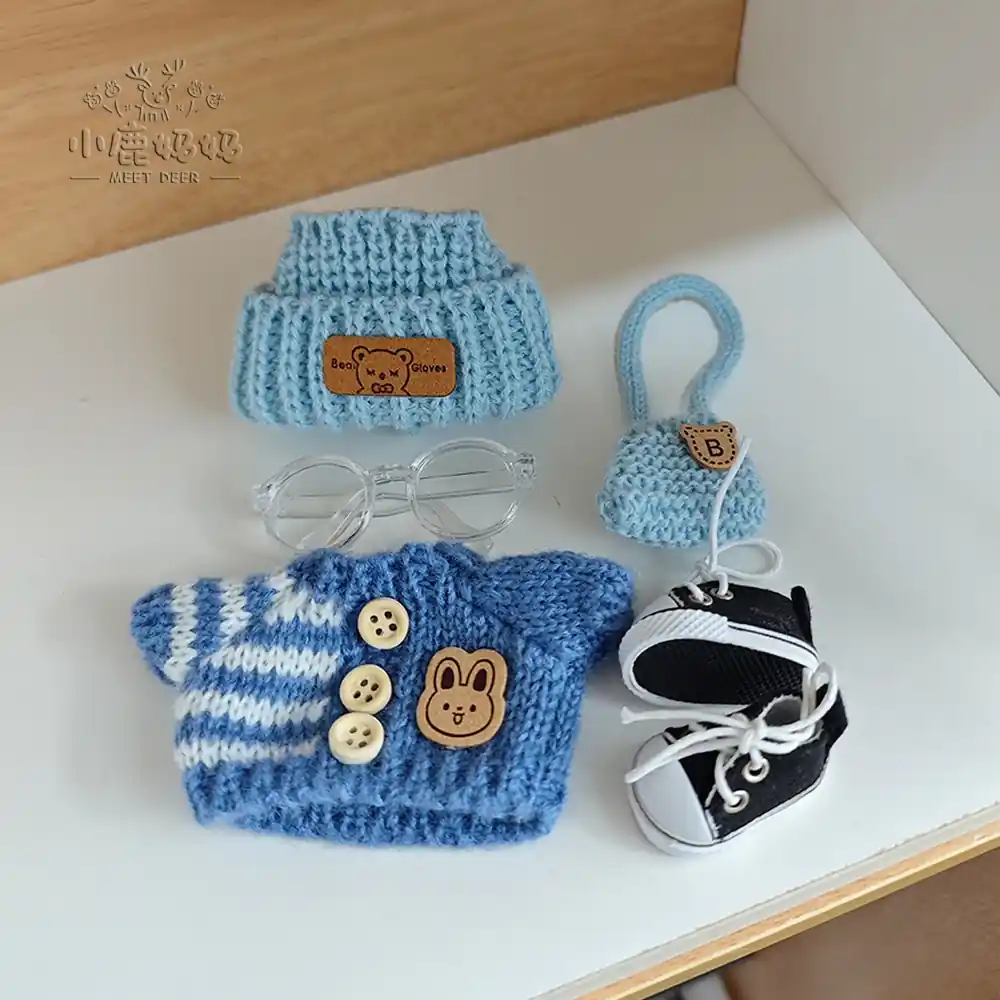 labubu doll winter outfit set 5 piece set for 15 17cm