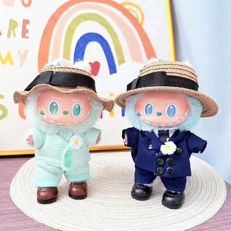 labubu generation 1 2 3 doll clothes straw hat outfit
