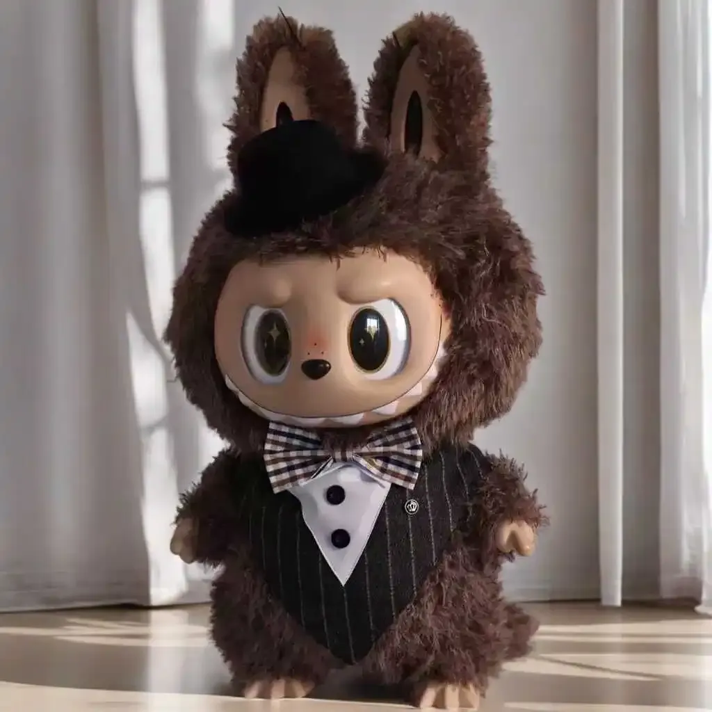 labubu gentleman suit outfit bowler hat bow tie complete set