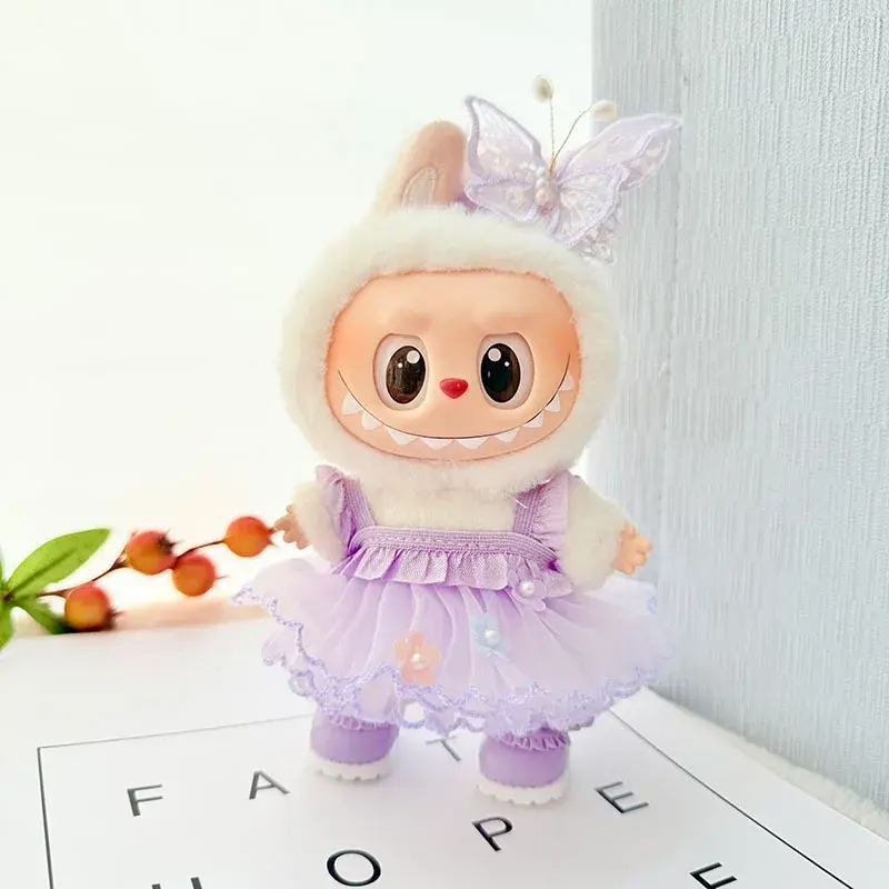 labubu i ii doll clothing set lavender pink tutu fairy dress