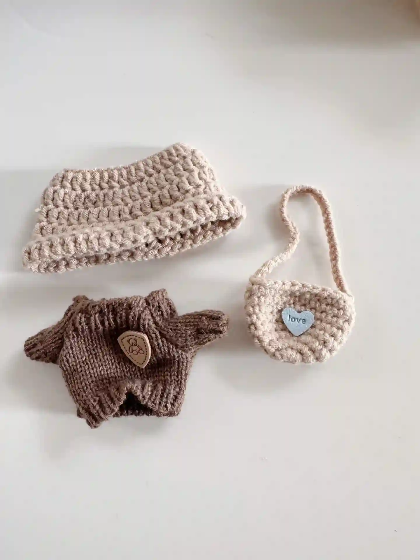 labubu i ii iii doll compatible knit bunny outfit and accessories