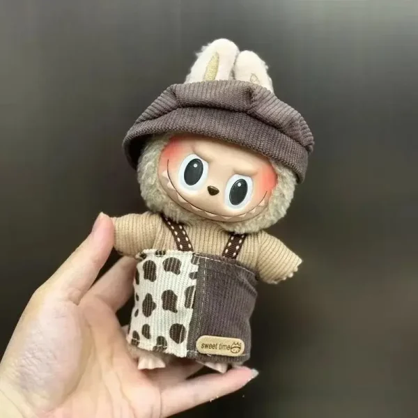 labubu idol bunny overalls outfit for 15 17cm doll