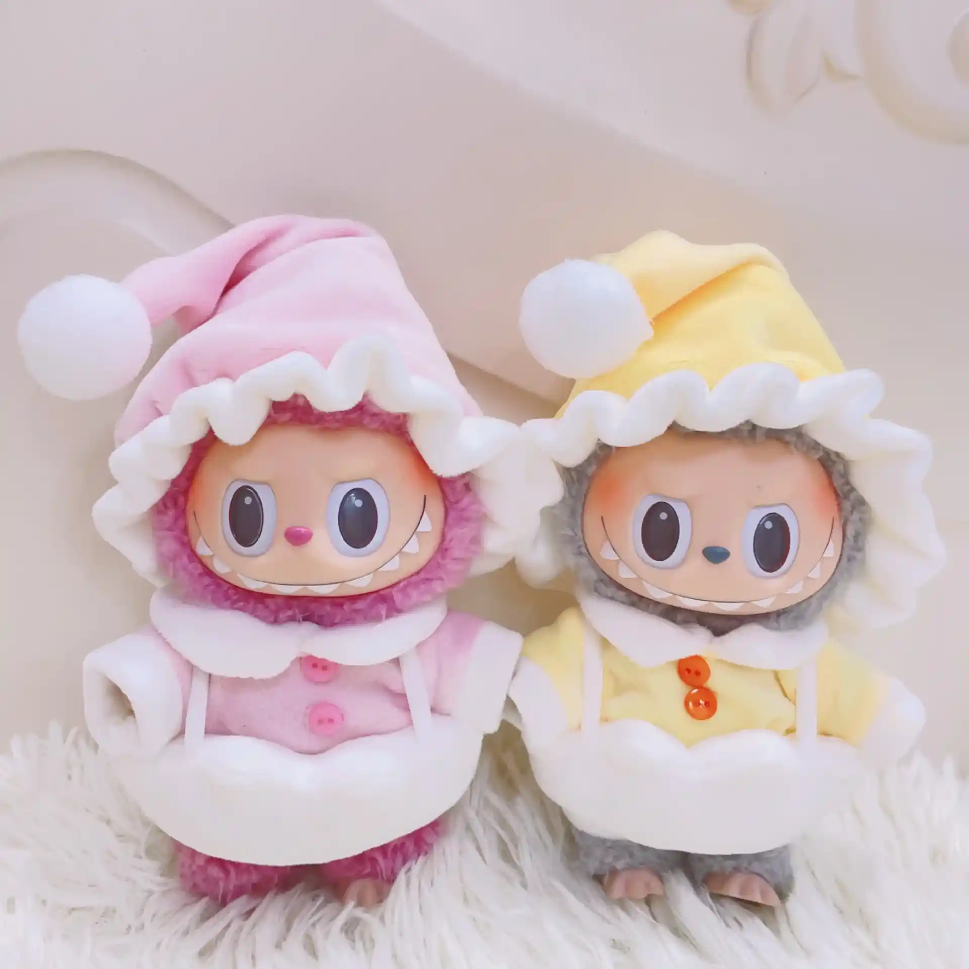 labubu idol doll clothing set pink yellow 17cm pajamas gift