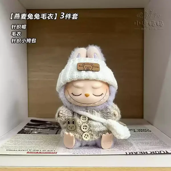 labubu knitted clothes set for 15 17cm dolls winter style