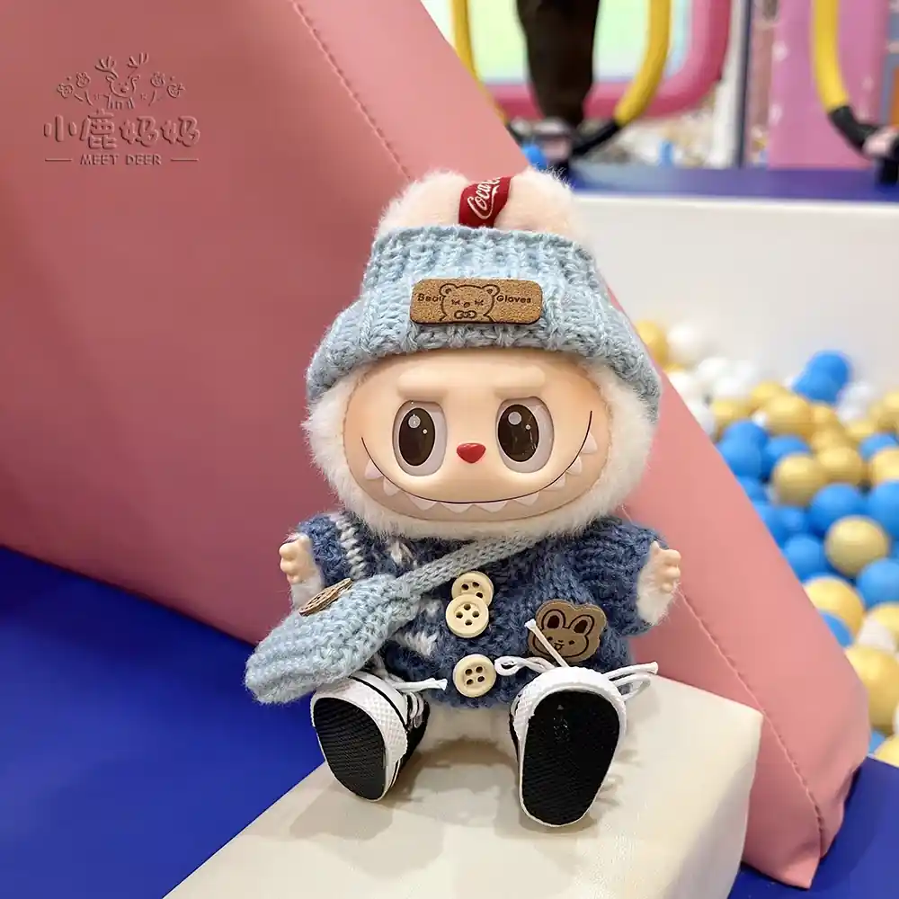 labubu knitted winter outfit set for 15 17cm dolls