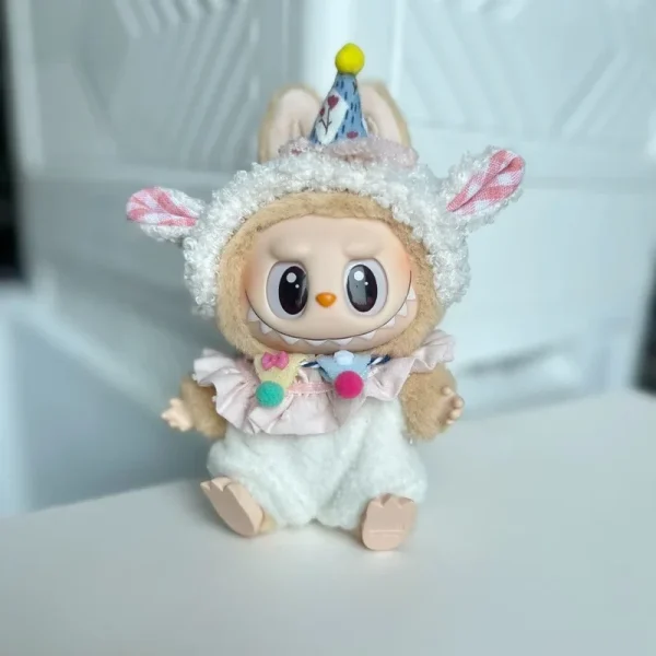 labubu lamb costume with gingham pattern on ears