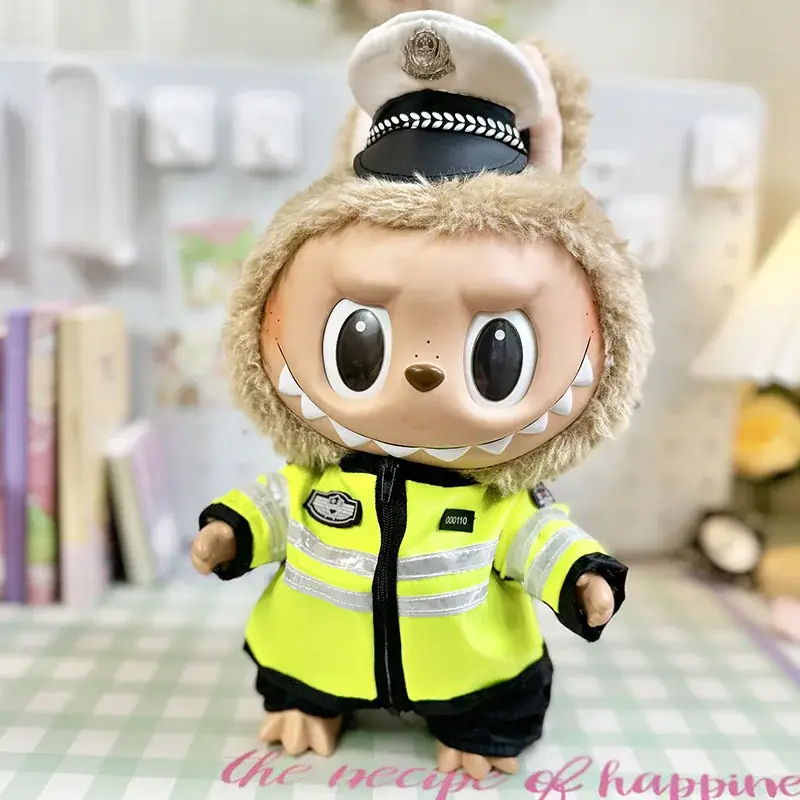 labubu plush doll traffic police costume accessories