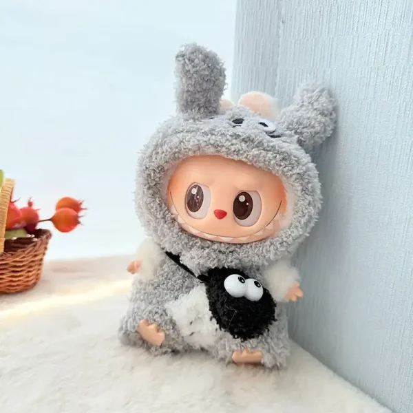 labubu shark costume plush doll outfit for sitting poses