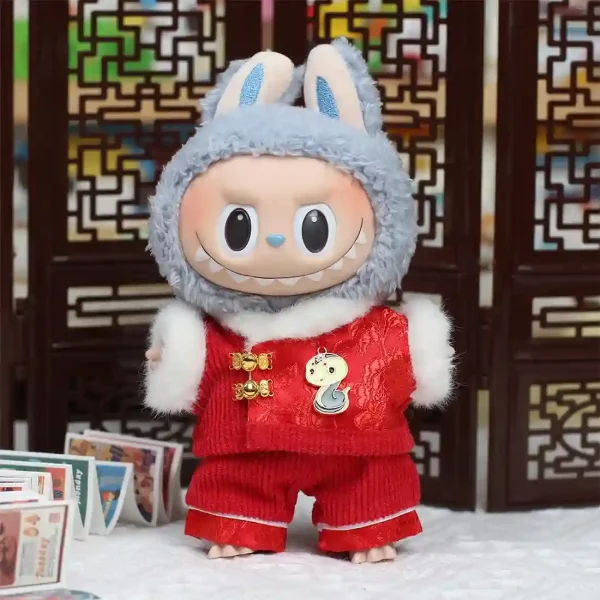 labubu v1 v2 compatible chinese new year outfit soft material