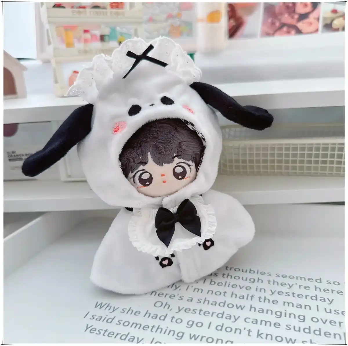 labubu v1 v2 compatible plush animal hooded cloaks cotton material