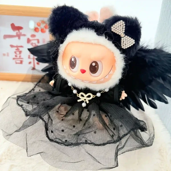 labubu v3 doll black angel costume 5 piece outfit set