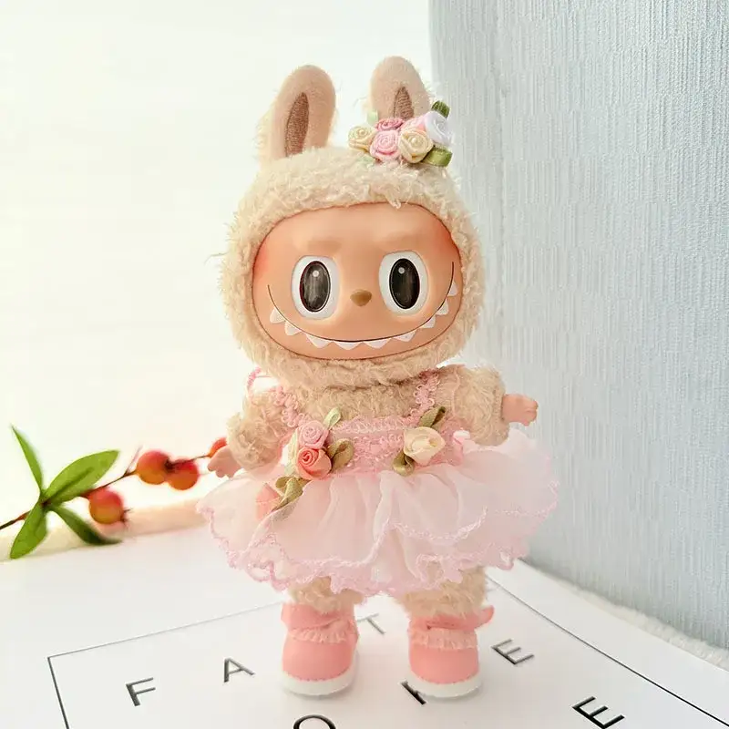lavender tutu dress and headband for 15 17cm labubu dolls
