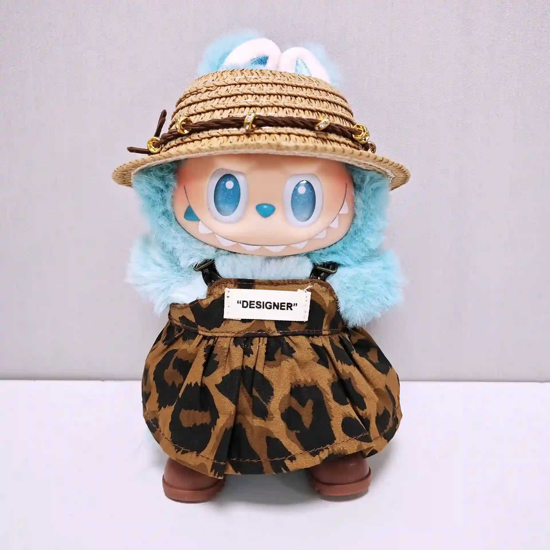 leopard print dress outfit for 15 17cm labubu dolls v1 v2 v3 compatible