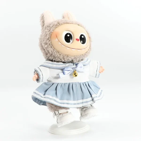 luxury 17cm Labubu designer clothes sailor dress outfit handmade