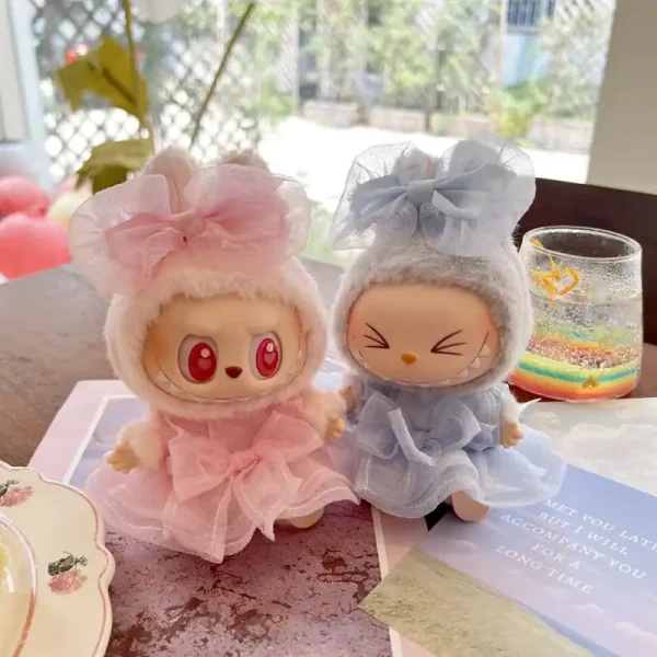 luxury labubu bunny outfit 17cm doll clothes pastel colors