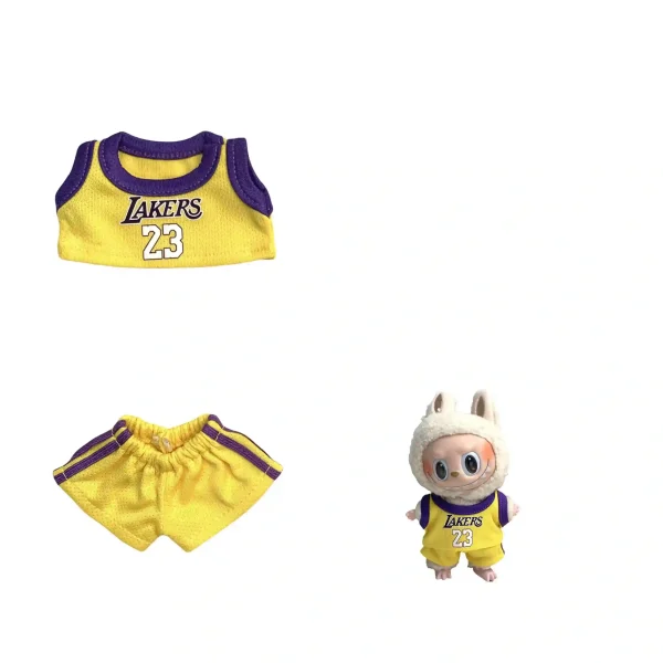 matching shorts and sneakers for 17cm Labubu basketball outfit