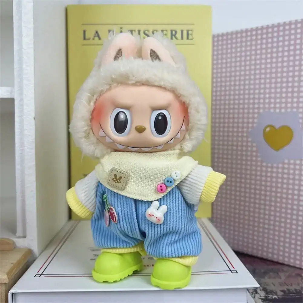meticulously stitched 17cm Labubu doll clothes premium quality