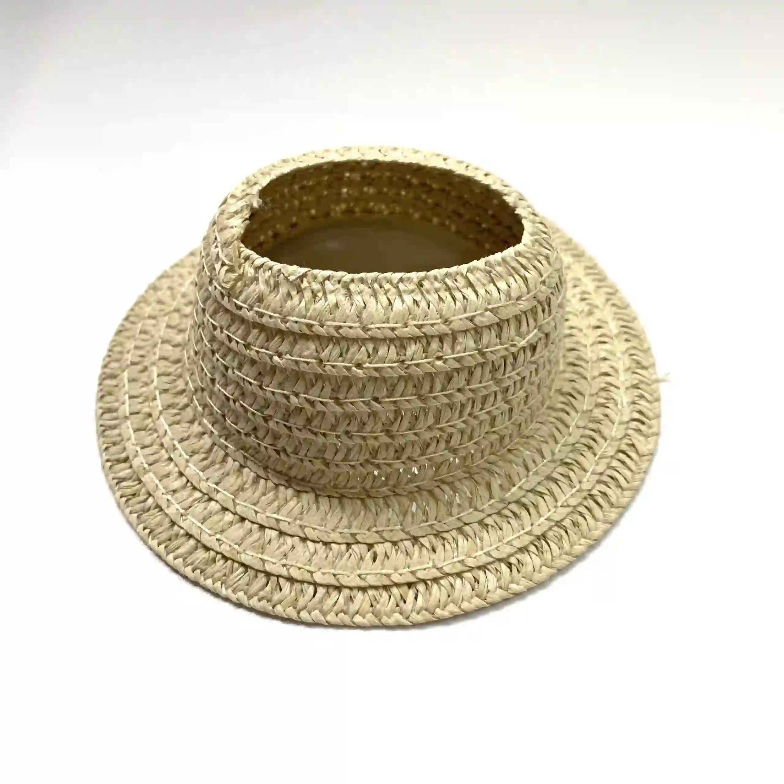 natural beige straw hat outfit for 17cm labubu vinyl dolls