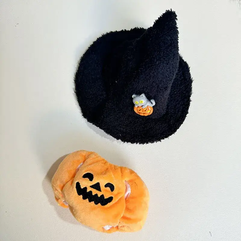 orange pumpkin halloween costume for 15 17cm labubu dolls