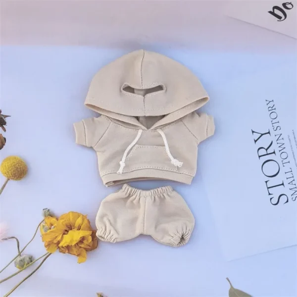 order now 17cm labubu doll bear hoodie outfit set