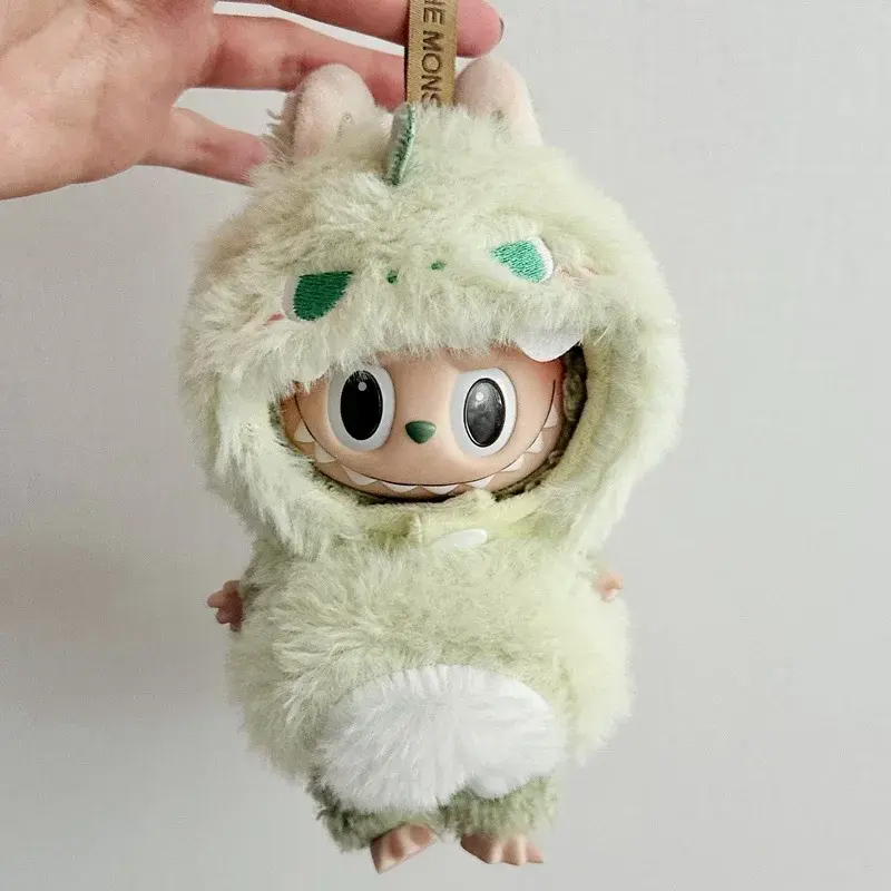pastel blue shark plush outfit for 17cm Labubu doll