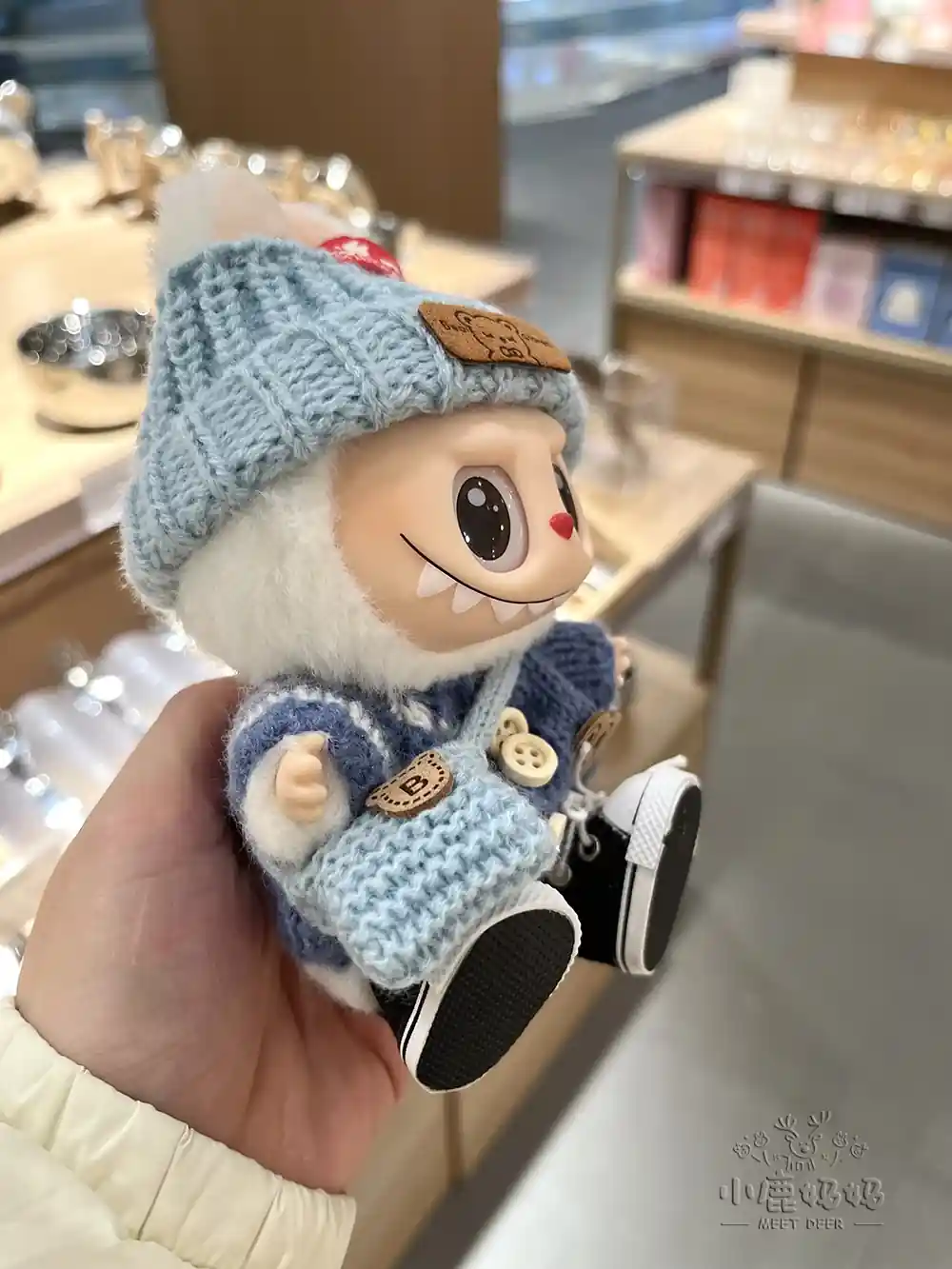 pastel blue winter clothes for 15 17cm labubu doll