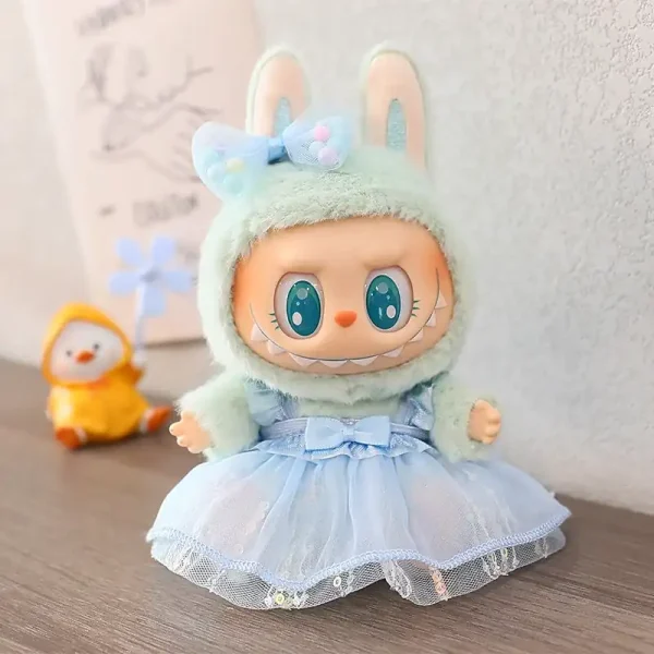 pastel bunny costume for labubu doll spring photoshoot