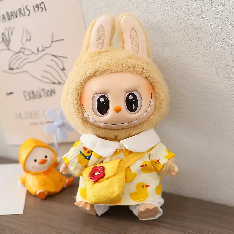 pastel color bunny dress for 15 17cm labubu doll