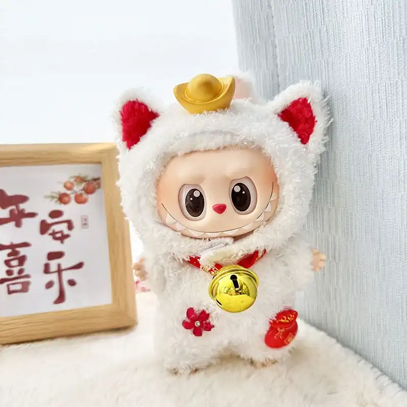 pastel color labubu doll costumes cute animal plush clothing
