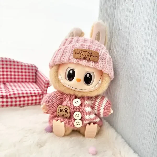 pastel colored labubu bunny outfit for doll playtime