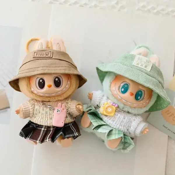 pastel colored labubu bunny outfit sweater and accessories