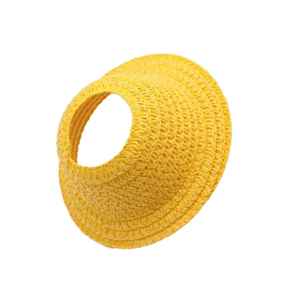 pastel colored labubu straw hat bunny ears hollow top design