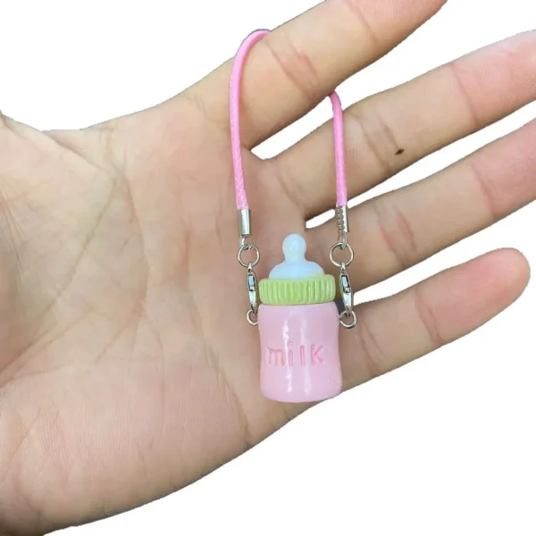 pastel milk bottle keychain fits labubu doll perfectly