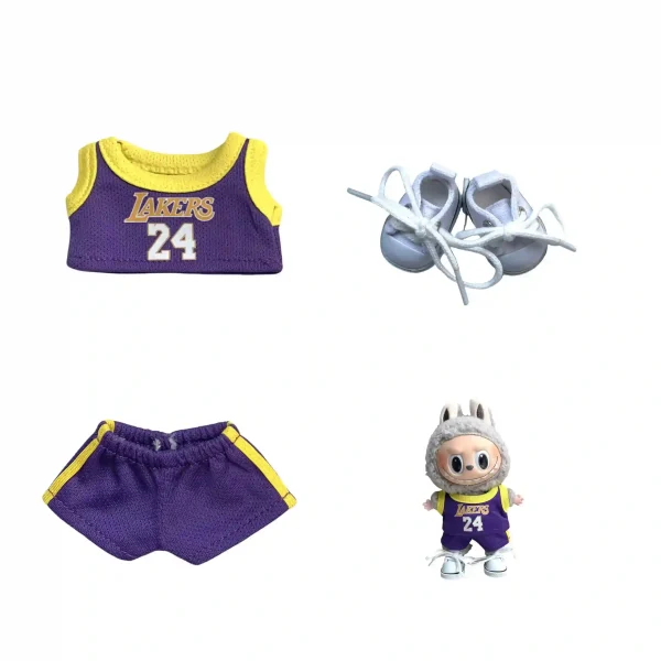 perfect fit 17cm Labubu basketball jersey outfit set