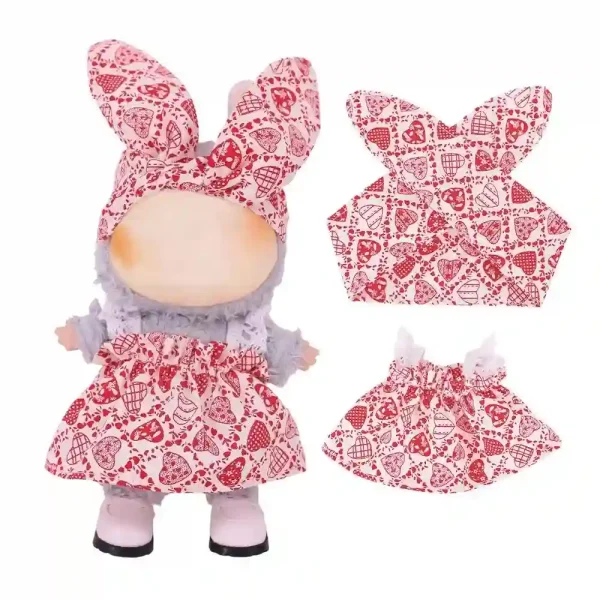 perfect fit 17cm Labubu doll floral bunny dress