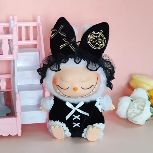 perfect fit 17cm Labubu maid outfit dress and apron set