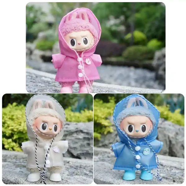 perfect fitting raincoat for 17cm Labubu dolls outfits
